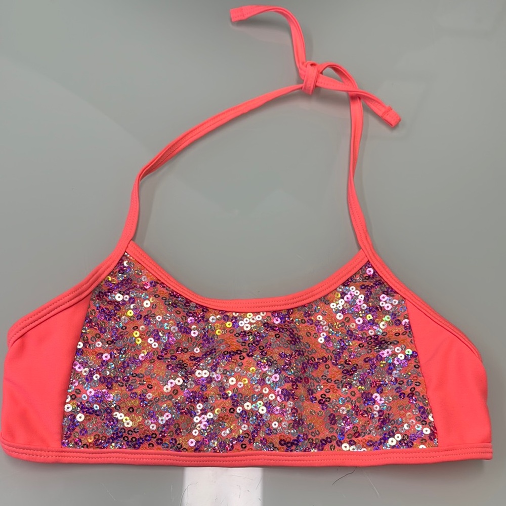 Circo Pink and Orange Sequin Bikini